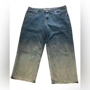 No Boundaries Size 20 Ombre Wide Leg Jeans Blue to Beige Gradient NWT